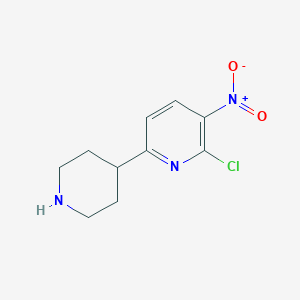 molecular formula C10H12ClN3O2 B15523195 2-Chloro-3-nitro-6-piperidin-4-ylpyridine 