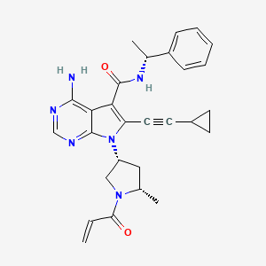 7-((3R,5S)-1-Acryloyl-5-methylpyrrolidin-3-yl)-4-amino-6-(cyclopropylethynyl)-N-((R)-1-phenylethyl)-7H-pyrrolo[2,3-d]pyrimidine-5-carboxamide