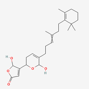 molecular formula C25H36O5 B15523475 2-hydroxy-3-[6-hydroxy-5-[4-methyl-6-(2,6,6-trimethylcyclohexen-1-yl)hex-3-enyl]-3,6-dihydro-2H-pyran-2-yl]-2H-furan-5-one 