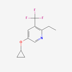 molecular formula C11H12F3NO B15523568 5-Cyclopropoxy-2-ethyl-3-(trifluoromethyl)pyridine 