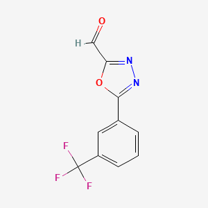 molecular formula C10H5F3N2O2 B15523609 5-(3-(Trifluoromethyl)phenyl)-1,3,4-oxadiazole-2-carbaldehyde 