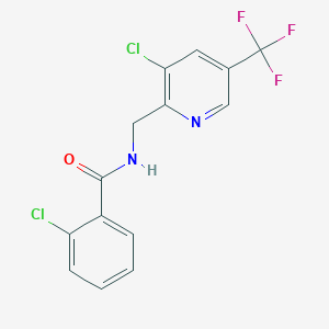 molecular formula C14H9Cl2F3N2O B15523617 2-chloro-N-{[3-chloro-5-(trifluoromethyl)-2-pyridinyl]methyl}benzenecarboxamide 