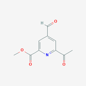 molecular formula C10H9NO4 B15523850 Methyl 6-acetyl-4-formylpyridine-2-carboxylate 