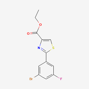 molecular formula C12H9BrFNO2S B15523967 2-(3-Bromo-5-fluoro-phenyl)-thiazole-4-carboxylic acid ethyl ester CAS No. 886368-61-2