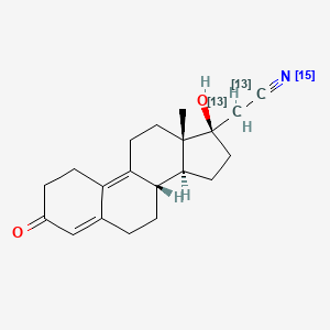 molecular formula C20H25NO2 B15524069 2-[(8S,13S,14S,17R)-17-hydroxy-13-methyl-3-oxo-1,2,6,7,8,11,12,14,15,16-decahydrocyclopenta[a]phenanthren-17-yl]acetonitrile 