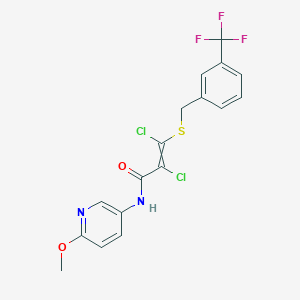 (Z)-2,3-dichloro-N-(6-methoxypyridin-3-yl)-3-(3-(trifluoromethyl)benzylthio)acrylamide