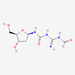 N-[N-[[(2R,4S,5R)-4-hydroxy-5-(hydroxymethyl)oxolan-2-yl]carbamoyl]carbamimidoyl]formamide