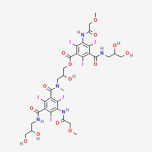 [3-[[3-(2,3-Dihydroxypropylcarbamoyl)-2,4,6-triiodo-5-[(2-methoxyacetyl)amino]benzoyl]-methylamino]-2-hydroxypropyl] 3-(2,3-dihydroxypropylcarbamoyl)-2,4,6-triiodo-5-[(2-methoxyacetyl)amino]benzoate