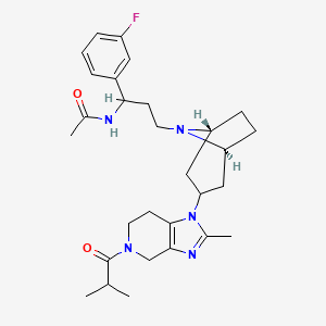 N-[1-(3-fluorophenyl)-3-[(1R,5S)-3-[2-methyl-5-(2-methylpropanoyl)-6,7-dihydro-4H-imidazo[4,5-c]pyridin-1-yl]-8-azabicyclo[3.2.1]octan-8-yl]propyl]acetamide