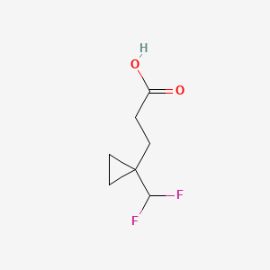 molecular formula C7H10F2O2 B15524509 3-[1-(Difluoromethyl)cyclopropyl]propanoic acid 