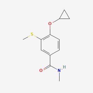 molecular formula C12H15NO2S B15524635 4-Cyclopropoxy-N-methyl-3-(methylthio)benzamide 