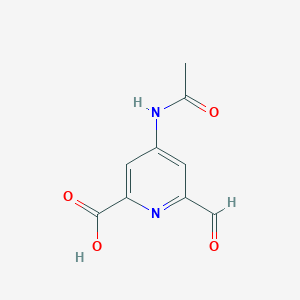 molecular formula C9H8N2O4 B15524642 4-(Acetylamino)-6-formylpyridine-2-carboxylic acid 