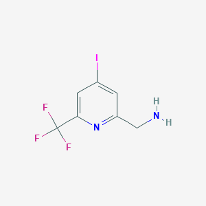 molecular formula C7H6F3IN2 B15524699 2-Aminomethyl-4-iodo-6-(trifluoromethyl)pyridine 