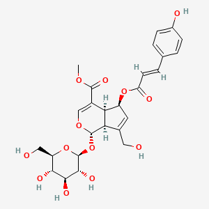 molecular formula C26H30O13 B15524716 methyl (1S,4aS,5S,7aS)-7-(hydroxymethyl)-5-[(E)-3-(4-hydroxyphenyl)prop-2-enoyl]oxy-1-[(2S,3R,4S,5S,6R)-3,4,5-trihydroxy-6-(hydroxymethyl)oxan-2-yl]oxy-1,4a,5,7a-tetrahydrocyclopenta[c]pyran-4-carboxylate 