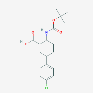 molecular formula C18H24ClNO4 B15524769 5-(4-Chlorophenyl)-2-[(2-methylpropan-2-yl)oxycarbonylamino]cyclohexane-1-carboxylic acid 