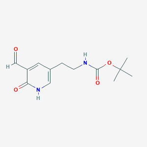 Tert-butyl 2-(5-formyl-6-hydroxypyridin-3-YL)ethylcarbamate