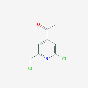 1-[2-Chloro-6-(chloromethyl)pyridin-4-YL]ethanone