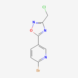 molecular formula C8H5BrClN3O B15524857 2-Bromo-5-[3-(chloromethyl)-1,2,4-oxadiazol-5-YL]pyridine 