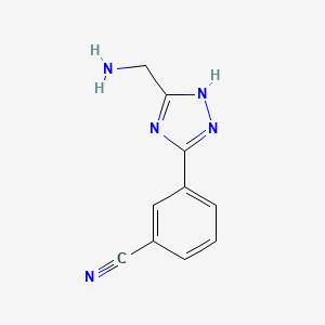 molecular formula C10H9N5 B15524889 3-[5-(Aminomethyl)-4H-1,2,4-triazol-3-YL]benzonitrile 