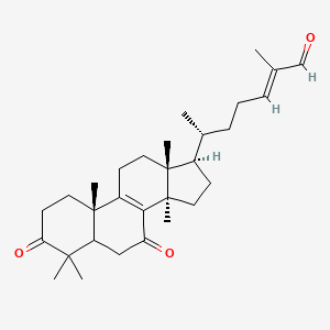 molecular formula C30H44O3 B15524901 (E,6R)-2-methyl-6-[(10S,13R,14R,17R)-4,4,10,13,14-pentamethyl-3,7-dioxo-2,5,6,11,12,15,16,17-octahydro-1H-cyclopenta[a]phenanthren-17-yl]hept-2-enal 