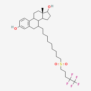 molecular formula C32H47F5O4S B15524965 (13S)-13-methyl-7-[9-(4,4,5,5,5-pentafluoropentylsulfonyl)nonyl]-6,7,8,9,11,12,14,15,16,17-decahydrocyclopenta[a]phenanthrene-3,17-diol 