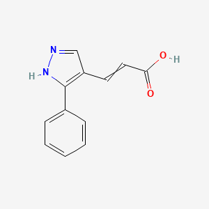 molecular formula C12H10N2O2 B15524996 (E)-3-(3-Phenyl-1H-pyrazol-4-YL)acrylic acid 