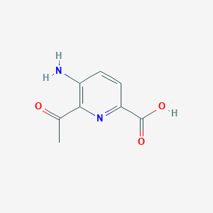 molecular formula C8H8N2O3 B15525010 6-Acetyl-5-aminopyridine-2-carboxylic acid 