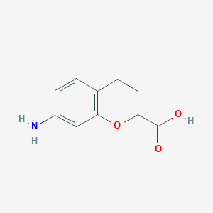 molecular formula C10H11NO3 B15525026 7-Amino-3,4-dihydro-2H-1-benzopyran-2-carboxylic acid 