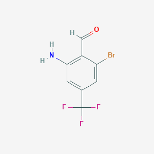 molecular formula C8H5BrF3NO B15525066 2-Amino-4-(trifluoromethyl)-6-bromobenzaldehyde 