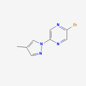 molecular formula C8H7BrN4 B15525110 2-Bromo-5-(4-methyl-1H-pyrazol-1-YL)pyrazine 