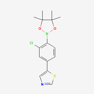 5-(3-Chloro-4-(4,4,5,5-tetramethyl-1,3,2-dioxaborolan-2-yl)phenyl)thiazole