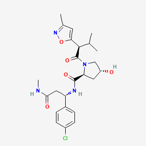 (2S,4R)-N-((S)-1-(4-Chlorophenyl)-3-(methylamino)-3-oxopropyl)-4-hydroxy-1-((R)-3-methyl-2-(3-methylisoxazol-5-yl)butanoyl)pyrrolidine-2-carboxamide