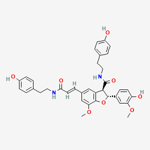 (2R,3R)-2-(4-hydroxy-3-methoxyphenyl)-N-[2-(4-hydroxyphenyl)ethyl]-5-[(E)-3-[2-(4-hydroxyphenyl)ethylamino]-3-oxoprop-1-enyl]-7-methoxy-2,3-dihydro-1-benzofuran-3-carboxamide