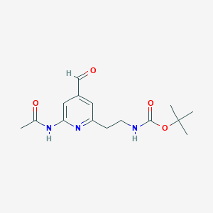 Tert-butyl 2-[6-(acetylamino)-4-formylpyridin-2-YL]ethylcarbamate