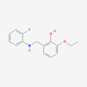 molecular formula C15H16FNO2 B15525305 2-Ethoxy-6-(((2-fluorophenyl)amino)methyl)phenol 