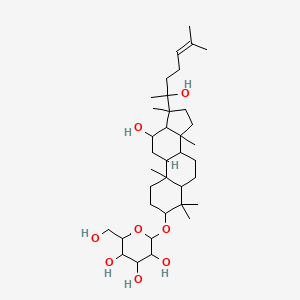 molecular formula C36H62O8 B15525359 2-[[12-hydroxy-17-(2-hydroxy-6-methylhept-5-en-2-yl)-4,4,10,14,17-pentamethyl-2,3,5,6,7,8,9,11,12,13,15,16-dodecahydro-1H-cyclopenta[a]phenanthren-3-yl]oxy]-6-(hydroxymethyl)oxane-3,4,5-triol 