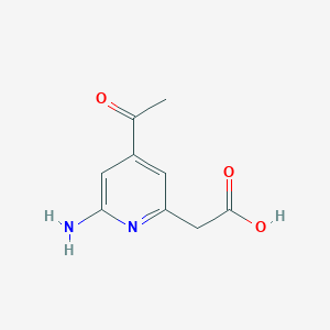 molecular formula C9H10N2O3 B15525386 (4-Acetyl-6-aminopyridin-2-YL)acetic acid 