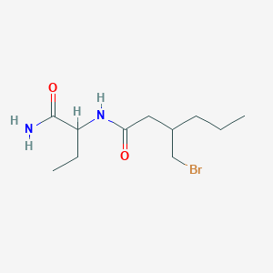 molecular formula C11H21BrN2O2 B15525406 N-(1-Amino-1-oxobutan-2-yl)-3-(bromomethyl)hexanamide 