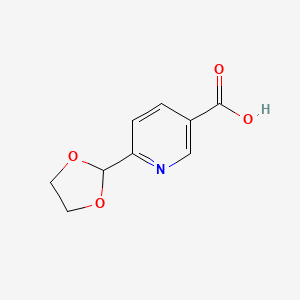 molecular formula C9H9NO4 B15525430 6-(1,3-Dioxolan-2-YL)nicotinic acid 