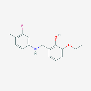 molecular formula C16H18FNO2 B15525462 2-Ethoxy-6-(((3-fluoro-4-methylphenyl)amino)methyl)phenol 