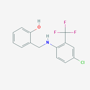 molecular formula C14H11ClF3NO B15525522 2-(((4-Chloro-2-(trifluoromethyl)phenyl)amino)methyl)phenol 