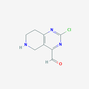 molecular formula C8H8ClN3O B15525603 2-Chloro-5,6,7,8-tetrahydropyrido[4,3-D]pyrimidine-4-carbaldehyde 