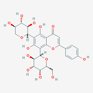 5,7-dihydroxy-2-(4-hydroxyphenyl)-8-[(2S,3R,4R,5R,6R)-3,4,5-trihydroxy-6-(hydroxymethyl)oxan-2-yl]-6-[(2S,3R,4S,5R)-3,4,5-trihydroxyoxan-2-yl]chromen-4-one