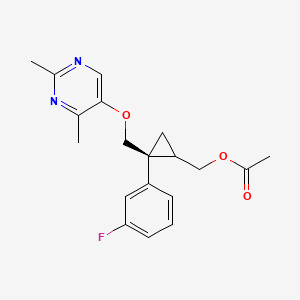 molecular formula C19H21FN2O3 B15525693 [(2S)-2-[(2,4-dimethylpyrimidin-5-yl)oxymethyl]-2-(3-fluorophenyl)cyclopropyl]methyl acetate 