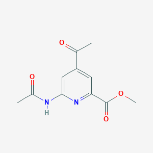 molecular formula C11H12N2O4 B15525748 Methyl 4-acetyl-6-(acetylamino)pyridine-2-carboxylate 