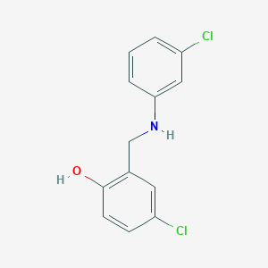 4-Chloro-2-{[(3-chlorophenyl)amino]methyl}phenol