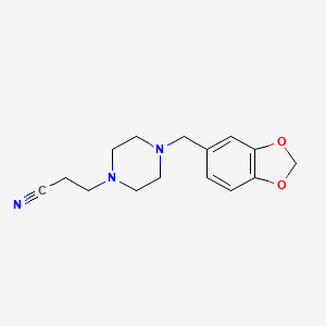 molecular formula C15H19N3O2 B15525761 3-[4-(1,3-Benzodioxol-5-ylmethyl)piperazin-1-yl]propanenitrile 