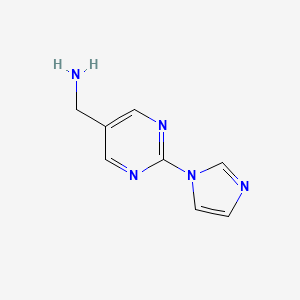 molecular formula C8H9N5 B15525790 (2-(1H-Imidazol-1-YL)pyrimidin-5-YL)methanamine 