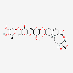 molecular formula C41H62O15 B15525937 (4S,5R,7R,8R,13R,16S,19R,22R)-7-hydroxy-8-[(2S,4S,5R,6R)-5-[(2S,4S,5S,6R)-4-hydroxy-5-[(2R,4R,5S,6S)-5-hydroxy-4-methoxy-6-methyloxan-2-yl]oxy-6-methyloxan-2-yl]oxy-4-methoxy-6-methyloxan-2-yl]oxy-5,19-dimethyl-15,18,20-trioxapentacyclo[14.5.1.04,13.05,10.019,22]docosa-1(21),10-dien-14-one 