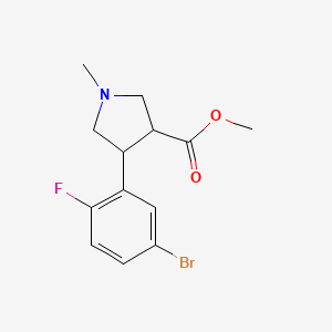 Methyl 4-(5-bromo-2-fluorophenyl)-1-methylpyrrolidine-3-carboxylate